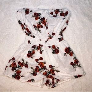 White Floral Romper